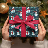 Schattigee Sneeuwman Winter Kerst Feestdagen Cadeaupapier