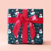 Schattigee Sneeuwman Winter Kerst Feestdagen Cadeaupapier
