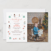 Schattigee Sneeuwman Winter Onederland Foto Verjaa Kaart (Voorkant)