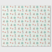 Schattigee Sneeuwman Winter Onederland Verjaardag Cadeaupapier (Vlak)