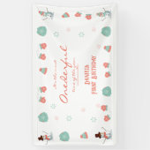 Schattigee Sneeuwman Winter Onederland Verjaardag Spandoek (Verticaal)