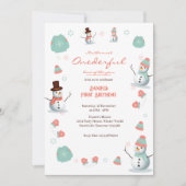 Schattigee Sneeuwman Winter Onederland Verjaardags Kaart (Voorkant)