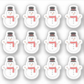 Schattigee Sneeuwman Winter Seizoen Kerstmis Bujo Sticker (Voorkant)