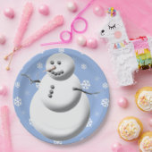 Schattigee Sneeuwman Winter Vakantie Sneeuwmannen  Papieren Bordje (Feest)