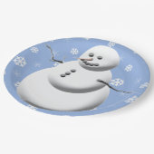 Schattigee Sneeuwman Winter Vakantie Sneeuwmannen  Papieren Bordje (Gekanteld)