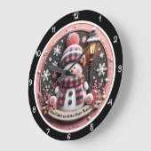 Schattigee sneeuwman wintervakantiescene grote klok (Hoek)