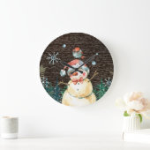 Schattigee Sneeuwman & Woodland Dieren Kerst Schat Grote Klok (Huis)