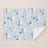 Schattigee sneeuwmannen en kerstbomen Patroon Sherpa Deken (Voorkant (horizontaal))