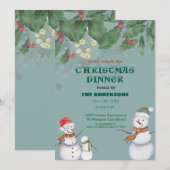 Schattigee Sneeuwmannen Familie Kerst Kaart (Voorkant / Achterkant)