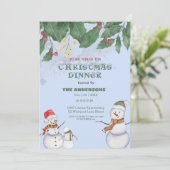 Schattigee Sneeuwmannen Familie Kerst Kaart (Staand voorkant)