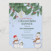 Schattigee Sneeuwmannen Familie Kerst Kaart (Voorkant / Achterkant)