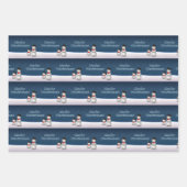 Schattigee sneeuwmannen Vrolijke Kerstboom Sneeuw Inpakpapier Vel (Voorkant 3)