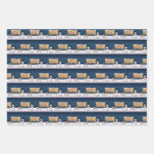 Schattigee sneeuwmannen Vrolijke Kerstboom Sneeuw Inpakpapier Vel (Voorkant 2)