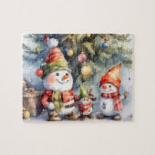 Schattigee Sneeuwmannen Winter Wonderland Legpuzzel (Horizontaal)