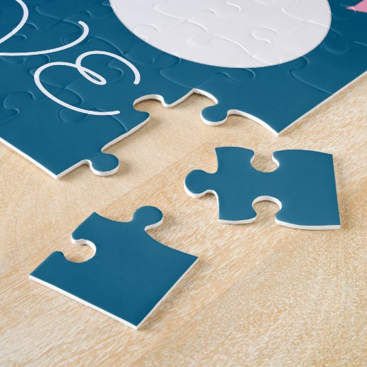 Schattigee Sneeuwmensen in de Liefde- donker turqu Legpuzzel (Zijkant)