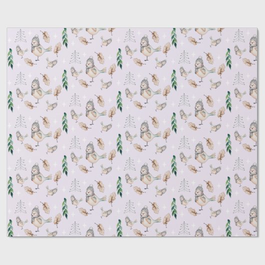 Schattigee Sneeuwmus Waterverf Handgeschilderd Cadeaupapier (Vlak)