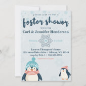 Schattigee Sneeuwpinguïn Foster Care Baby / Kinder Kaart (Voorkant)