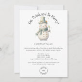 Schattigee sneeuwpop bedrijf Logo QR code kerstfee Kaart (Voorkant)