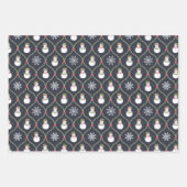 Schattigee sneeuwpop bladeren bessen sneeuwvlokken inpakpapier vel (Voorkant)