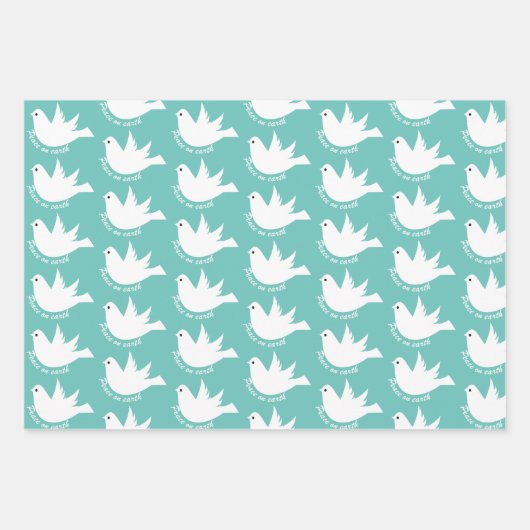 Schattigee sneeuwpop en sneeuw op blauwgroen blauw inpakpapier vel (Voorkant 3)