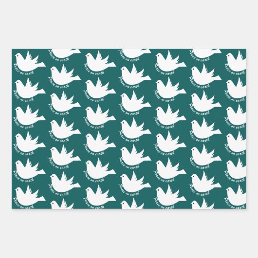 Schattigee sneeuwpop en sneeuw op blauwgroen blauw inpakpapier vel (Voorkant)