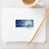 Schattigee sneeuwpop gepersonaliseerde Adresetiket Etiket (Insitu)