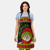 Schattigee sneeuwpop kerst gepersonaliseerde inspi schort (Gedragen)