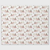 Schattigee sneeuwpop kerst meisje naam tekst cadeaupapier (Vlak)