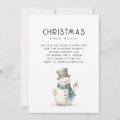 Schattigee sneeuwpop kerst open huis kaart (Voorkant)