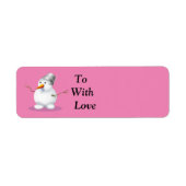 Schattigee sneeuwpop Kerst sticker cadeau labels r (Voorkant)