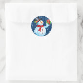 Schattigee sneeuwpop Kerst stickers (Tas)