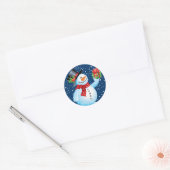 Schattigee sneeuwpop Kerst stickers (Envelop)