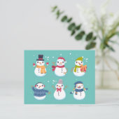Schattigee sneeuwpop kerst Xmas Briefkaart (Staand voorkant)