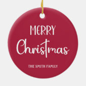 Schattigee sneeuwpop marshmallows vrolijk kerstfee keramisch ornament (Achterkant)