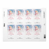 Schattigee sneeuwpopillustratie van winter tot ges etiket (Full Sheet)