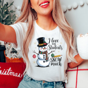 Schattigee sneeuwpopleraar t-shirt