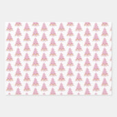 Schattigee sneeuwpoppen en kerstboompatroon vakant inpakpapier vel (Voorkant 2)