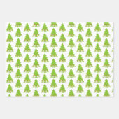 Schattigee sneeuwpoppen en kerstboompatroon vakant inpakpapier vel (Voorkant)