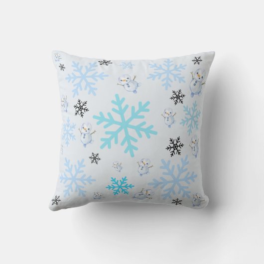 Schattigee sneeuwpoppen en sneeuwvlokken in lichtb kussen (Achterkant)