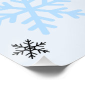 Schattigee sneeuwpoppen en sneeuwvlokken in lichtb perfect poster (Hoek)