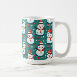 Schattigee sneeuwpoppen met kerstboom koffiemok