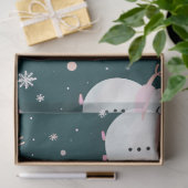 Schattigee sneeuwpoppen Sneeuwvlokken Pastel Black Tissuepapier (Geschenk)