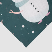 Schattigee sneeuwpoppen Sneeuwvlokken Pastel Black Tissuepapier (Detail)