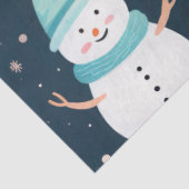 Schattigee sneeuwpoppen Sneeuwvlokken Pastel Black Tissuepapier (Detail)