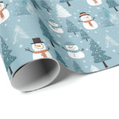 Schattigee sneeuwpoppen Winter Cadeaupapier (Rol Hoek)