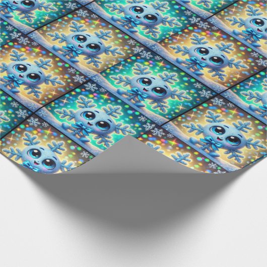 Schattigee sneeuwvlok 2 cadeaupapier (Hoek)