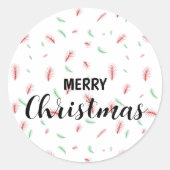 Schattigee sneeuwvlok krans Xmas boom rood groen p Ronde Sticker (Voorkant)