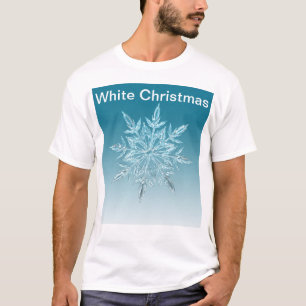 Schattigee sneeuwvlok met witte kersttekst t-shirt