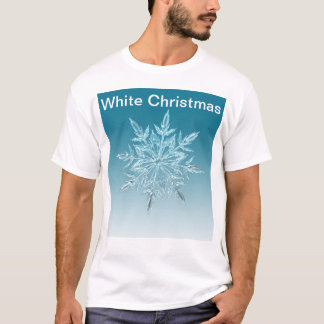 Schattigee sneeuwvlok met witte kersttekst t-shirt