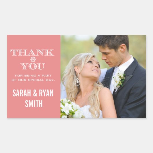 Schattigee sneeuwvlok perzik dank u foto Stickers (Voorkant)